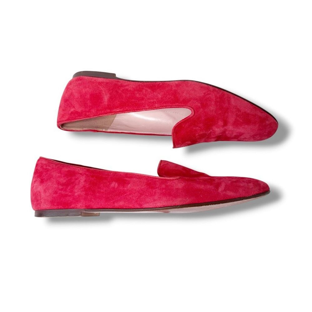 J.Crew Cecile Smoking Slipper Loafer in Fiery Sunset Red Suede Leather Women’s 7 - Picture 5 of 10